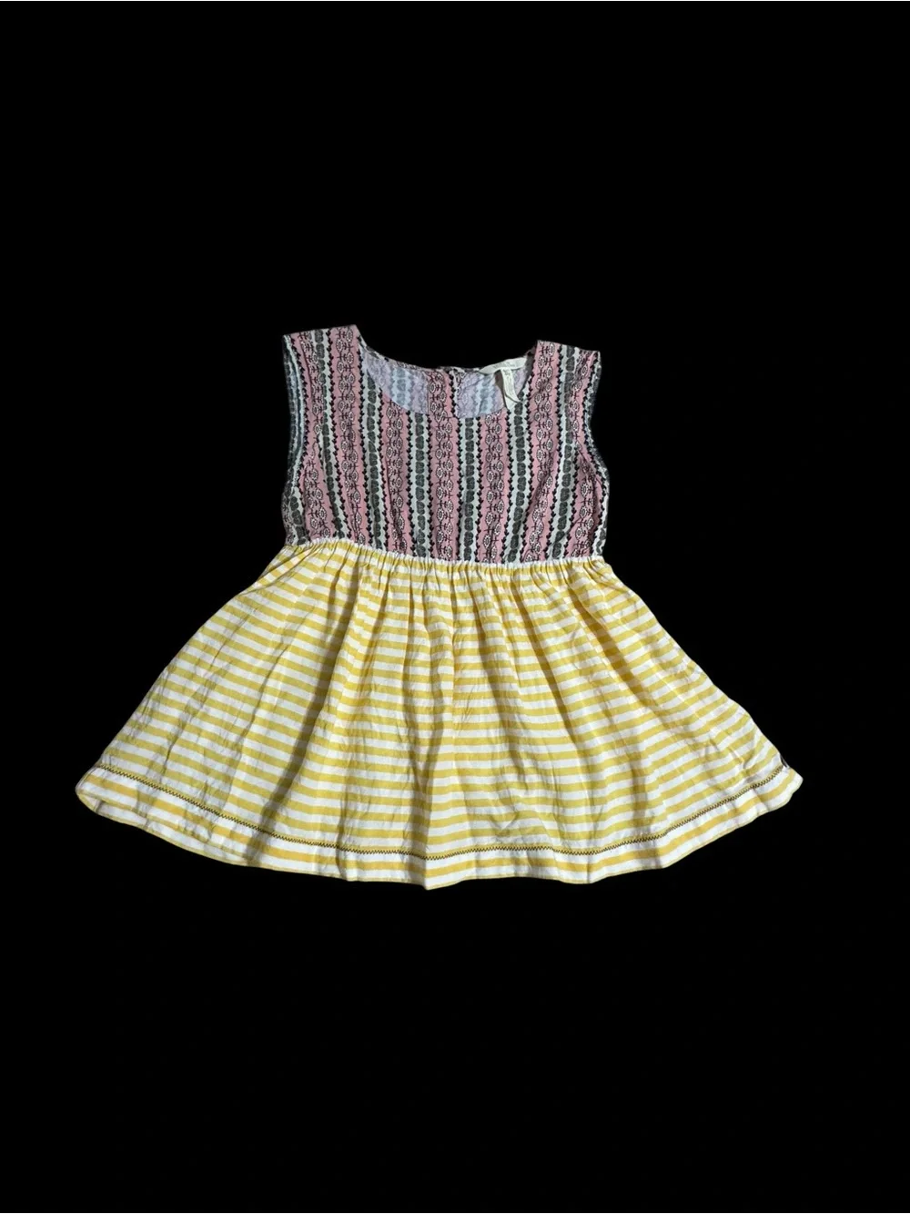 Matilda Jane Pink Patterned Bodice with Yellow Striped bottom